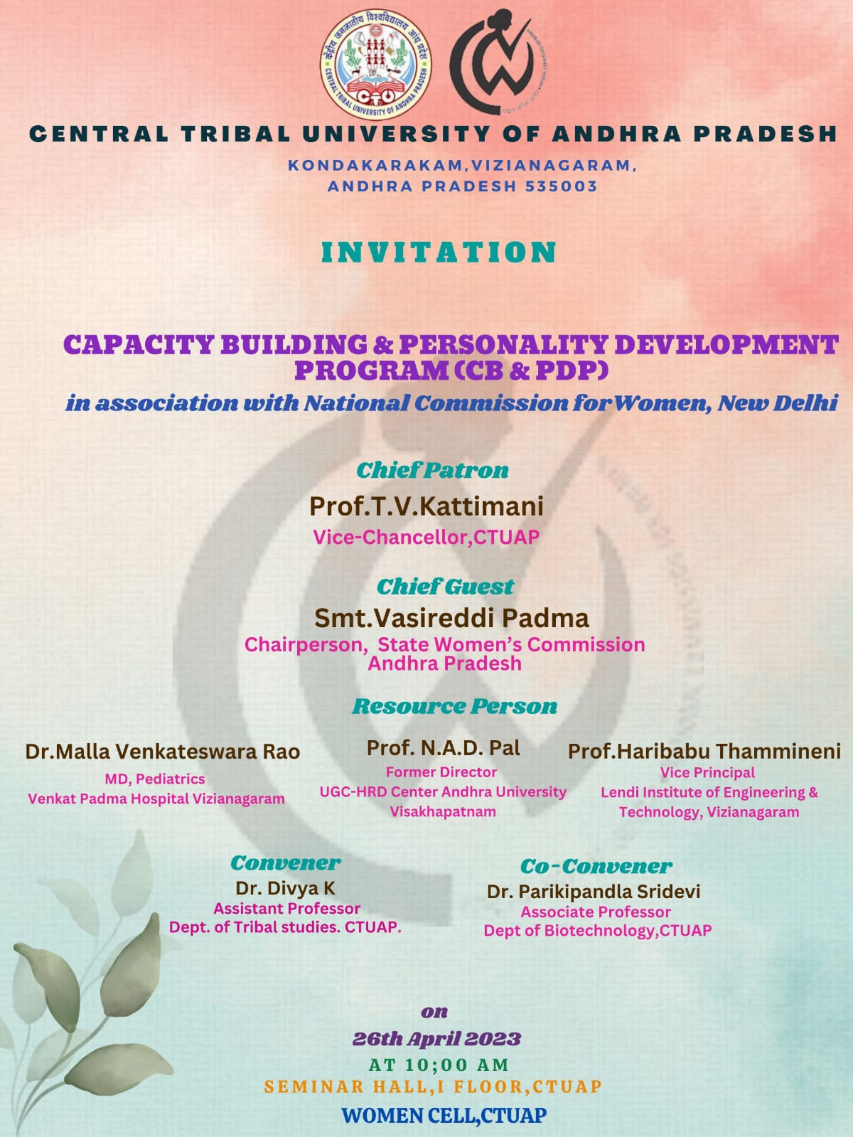 Capacity Building & Personality Development Program (CB & PDP ...